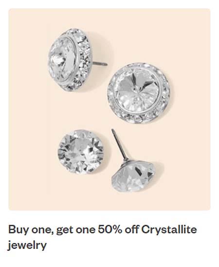 Buy One, Get One 50% Off Crystallite Jewelry