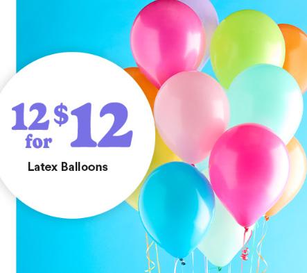 12 for $12 Latex Balloons