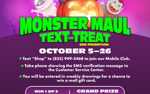 Monster Maul Text of Treat SMS Promotion