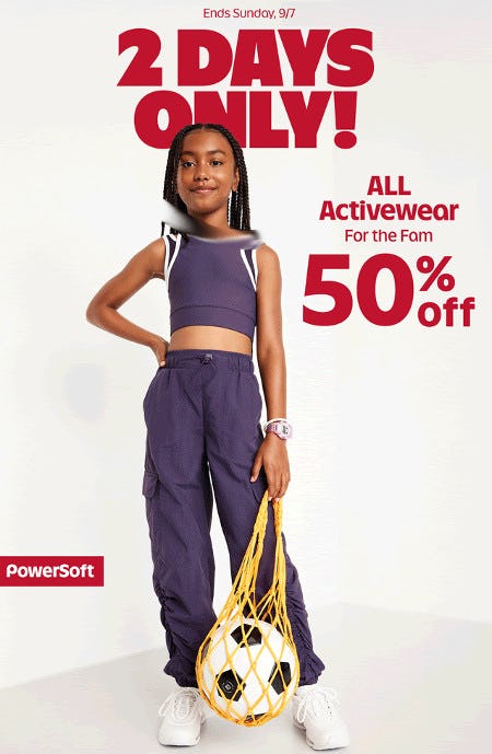 50% off All Activewear for the Family