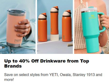 Up to 40% Off Drinkware from Top Brands