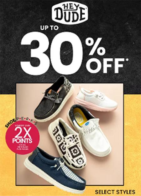 Hey Dude Up to 30% Off