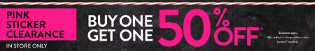 Pink Sticker Clearance Buy One, Get One 50% Off