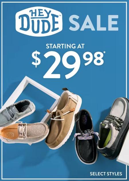 Hey Dude Sale Starting at $29.98