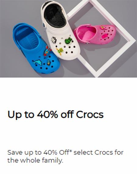 Up to 40% Off Crocs