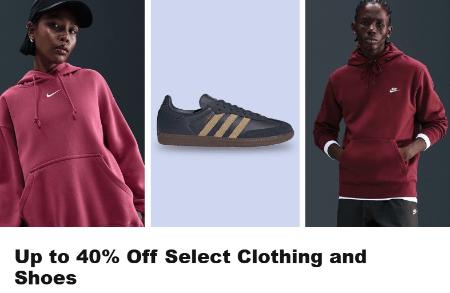 Up to 40% Off Select Clothing and Shoes