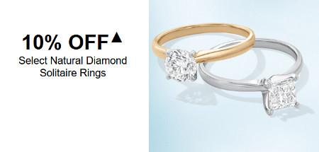 10% off Select Natural Diamond Solitaire Rings