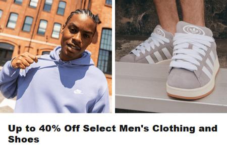 Up to 40% Off Select Men's Clothing and Shoes