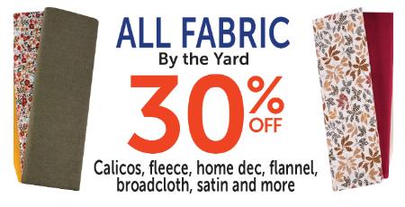 30% Off All Fabric