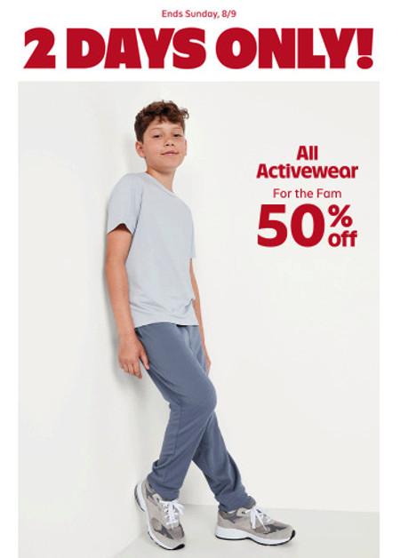 50% off All Activewear for the Family