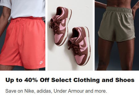 Up to 40% Off Select Clothing and Shoes