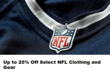Up to 25% Off Select NFL Clothing and Gear