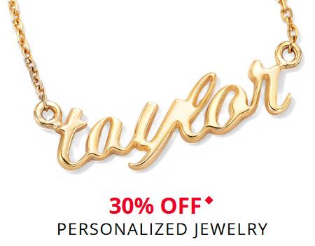 30% off Personalized Jewelry