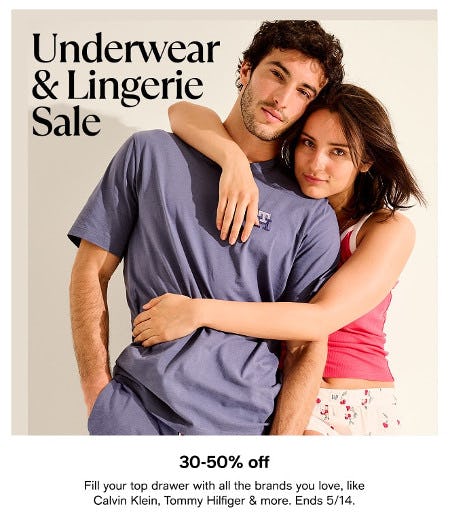 30-50% off Underwear and Lingerie Sale