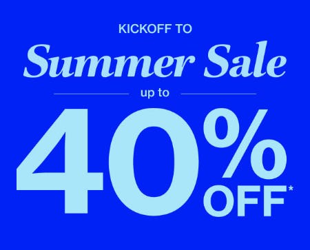 Summer Sale Up to 40% Off