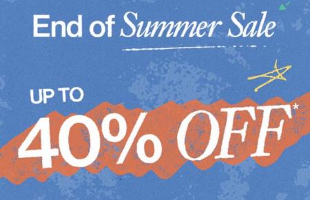 End Of Summer Sale Up to 40% Off