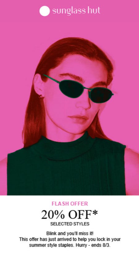 20% off Selected Styles
