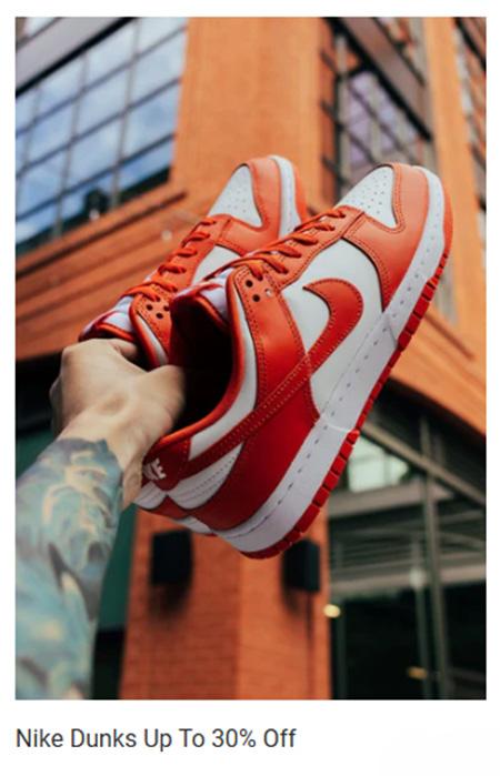 Nike Dunks Up to 30% Off
