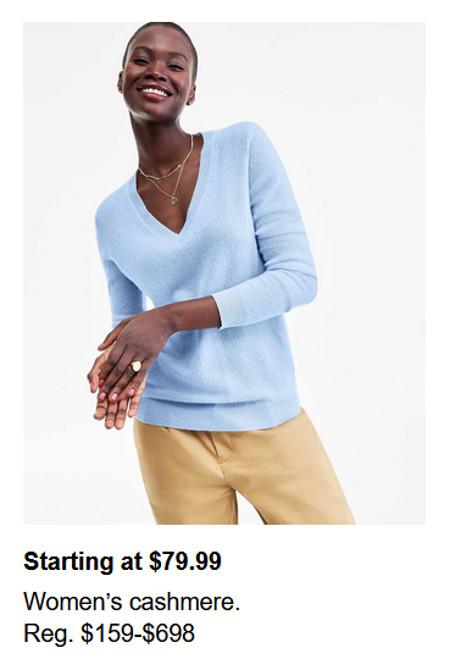 Women's Cashmere Starting at $79.99