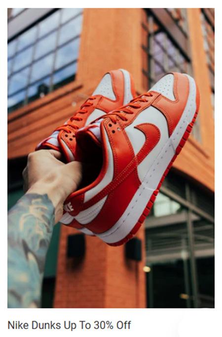 Nike Dunks Up to 30% Off