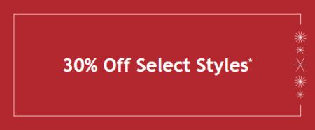 30% Off Select Styles