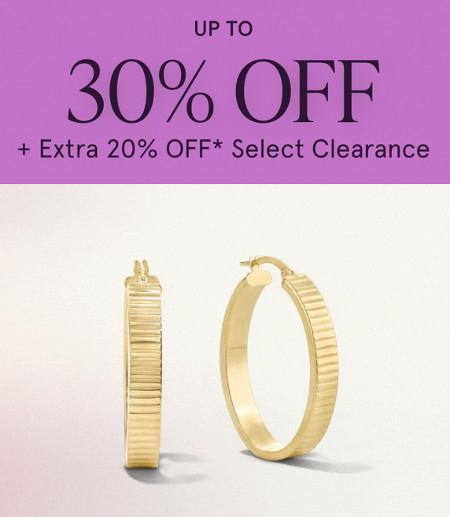 Up to 30% off Plus Extra 20% off Select Clearance