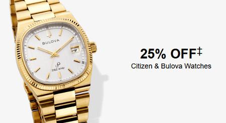 25% off Citizen and Bulova Watches