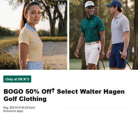 BOGO 50% Off Select Walter Hagen Golf Clothing