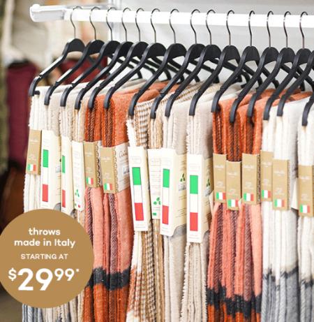 Throws Made in Italy Starting at $29.99