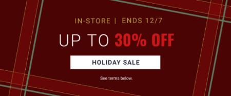Up to 30% Off Holiday Sale
