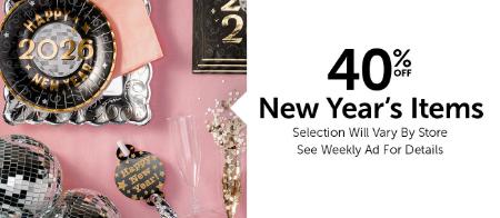 40% Off New Year's Items