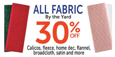 30% Off All Fabric