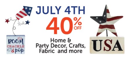 40% Off July 4th