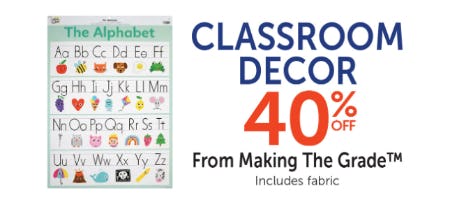40% Off Classroom Decor