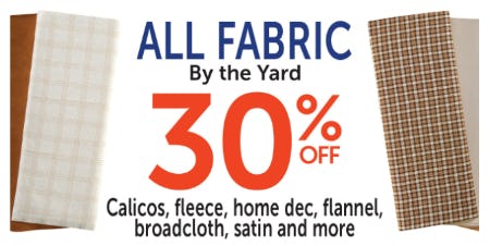 30% Off All Fabric