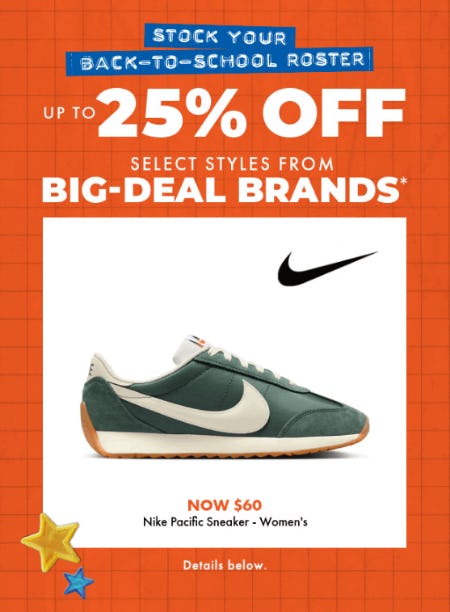 Up to 25% Off on Select Styles from Big-Deal Brands