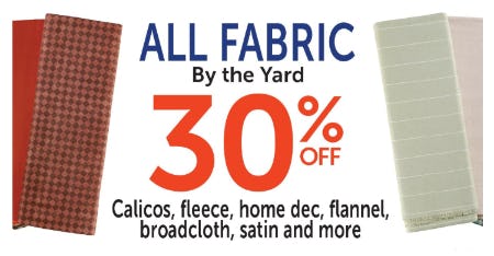 30% Off All Fabric