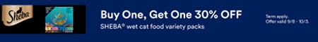 Buy One, Get One 30% off SHEBA Wet Cat Food Variety Packs