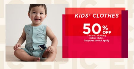 Kids' Clothes 50% Off
