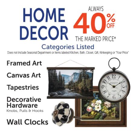 40% Off Home Decor