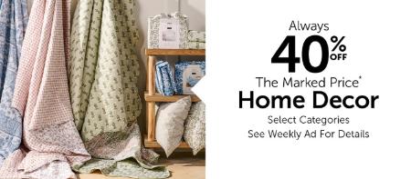 40% Off Home Decor