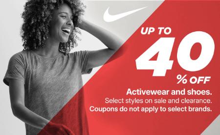 Up to 40% Off Activewear and Shoes