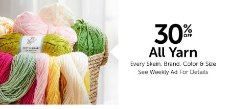 30% Off All Yarn