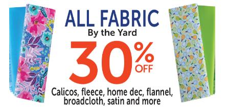 30% Off All Fabric