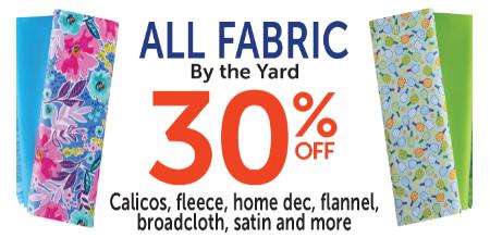 30% Off All Fabric