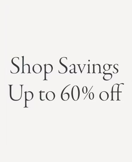 Shop Savings Up to 60% Off