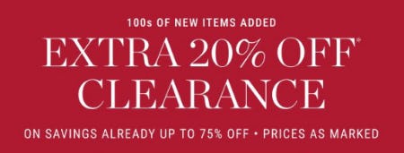 Extra 20% Off Clearance