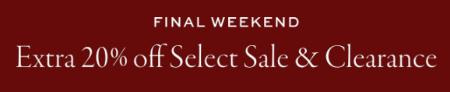 Extra 20% Off Select Sale & Clearance
