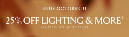 25% Off Lighting & More