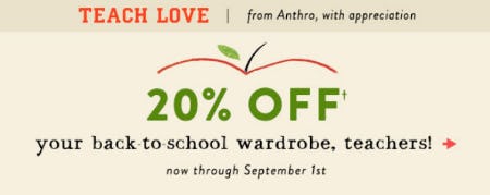 20% Off Your Back-To-School Wardrobe